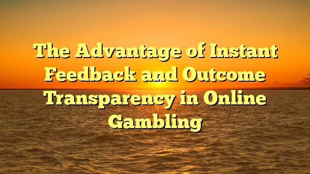 The Advantage of Instant Feedback and Outcome Transparency in Online Gambling